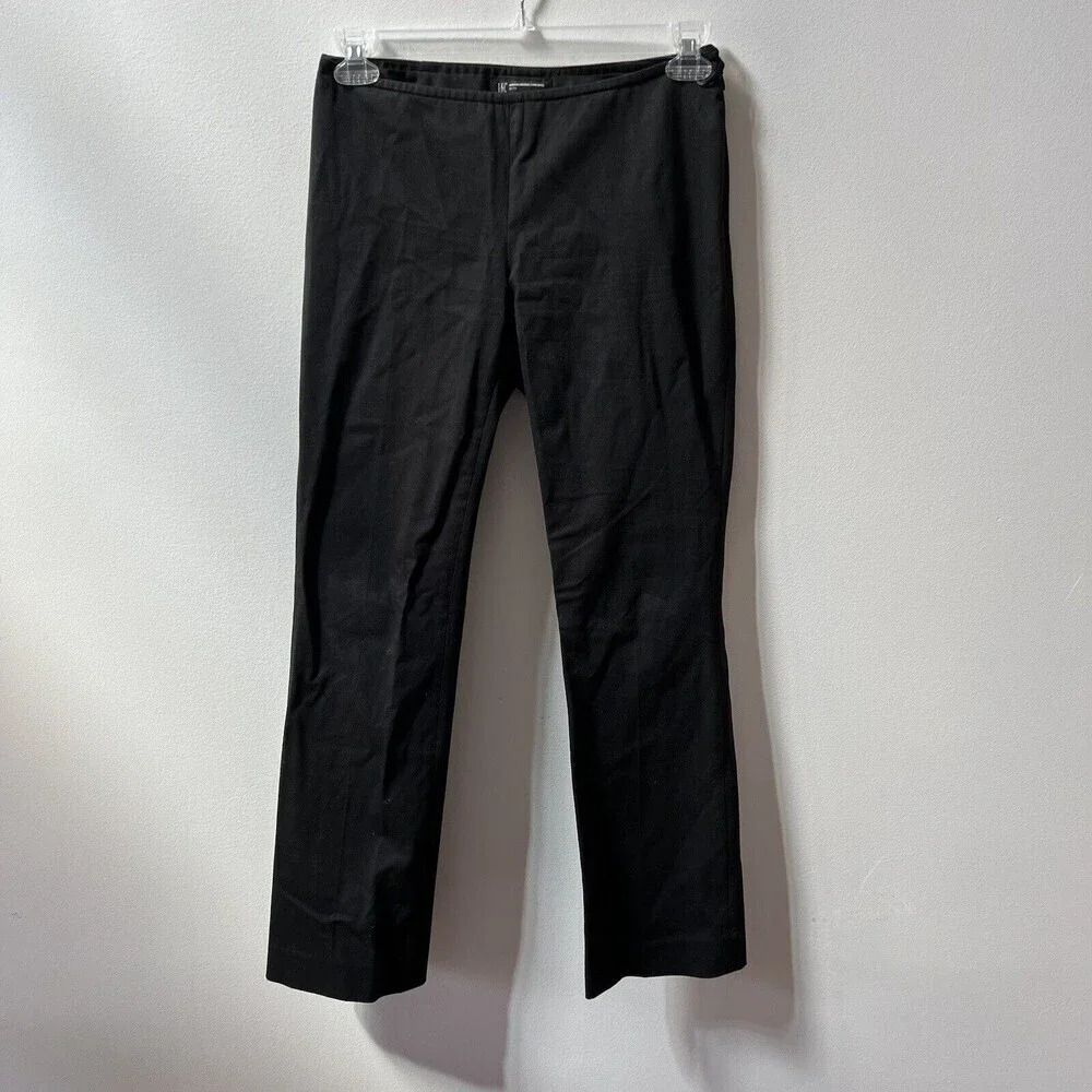 Vtg Y2K INC International Concepts Black Cotton Spandex Dress Pants Straight 4P